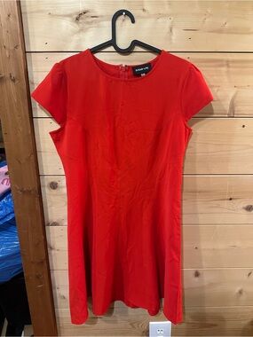 Sugarlips Bright Red Cap-Sleeve Shift Dress